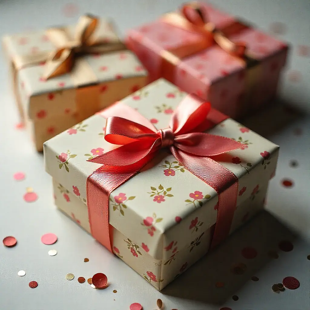 beautifully wrapped gift boxes